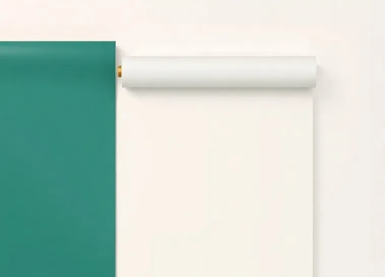 Pose de papier peint, rouleau et brosse à maroufler